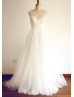 Beaded Ivory Lace Tulle Romantic Wedding Dress